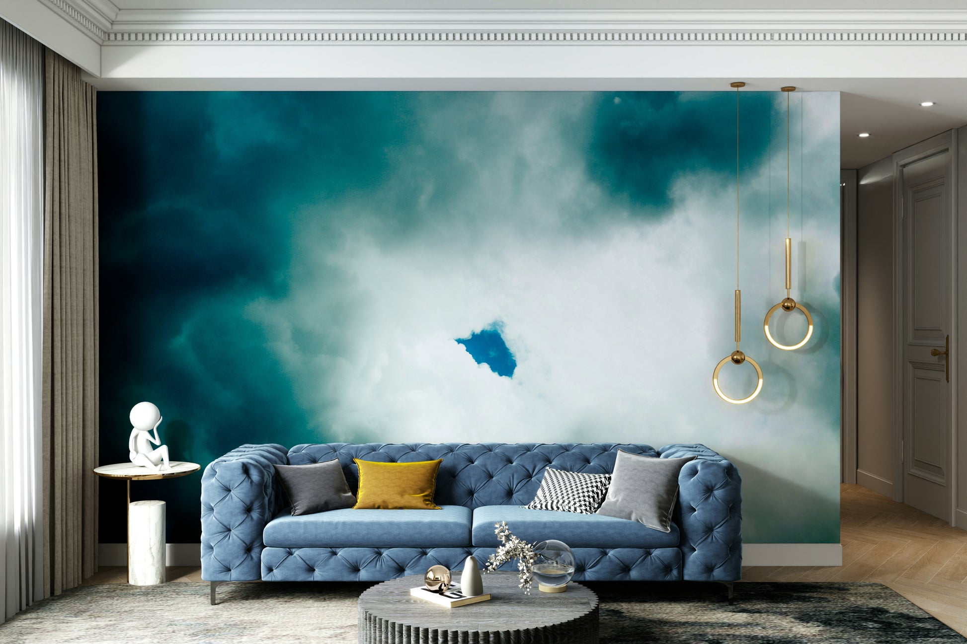 A beautiful immersive design wall mural for a living room.


