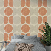 A serene orange geometric wall mural for your decor.

