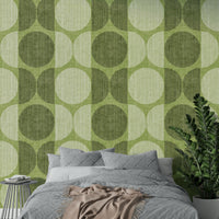 A beautiful Bauhaus circle wallpaper mural for a retro room.


