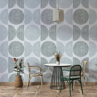 A beautiful modern geometric wall mural for a living room.

