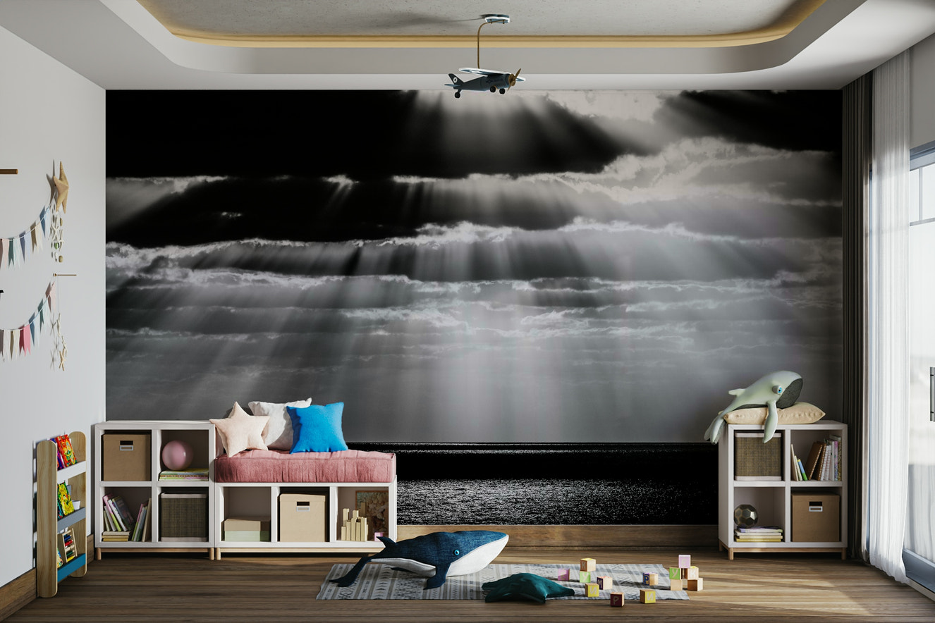 A beautiful minimalist spot wallpaper mural for a contemporary room.

