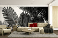 A calming modern design wallpaper mural that defines a space.

