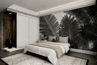 A peaceful abstract design mural on decorative wallpaper.

