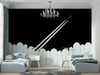 A beautiful modern art wall mural for a living room.

