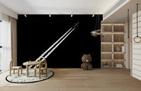 A contemplative monochrome design wallpaper mural for a feature wall.

