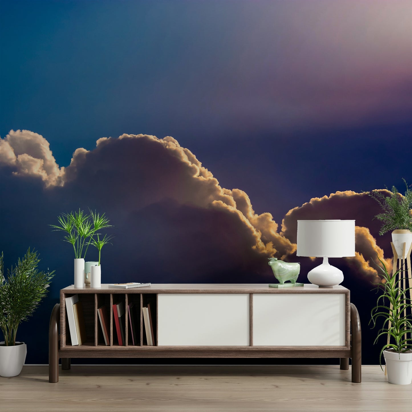 A contemplative dawn view wallpaper mural for a feature wall.

