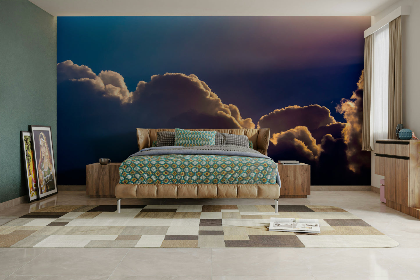A graceful subtle pattern wall mural in bright, fresh tones.

