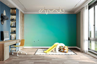 A graceful subtle line wall mural in cool, natural tones.

