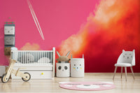 A calming serene design wallpaper mural that defines a space.

