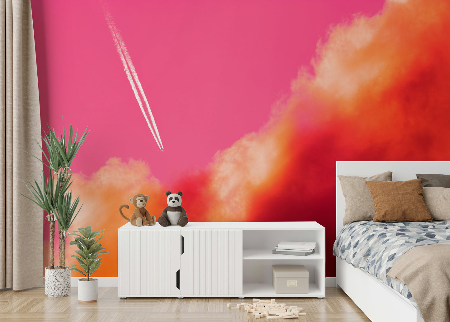 A beautiful tranquil scene wallpaper mural for a modern home.

