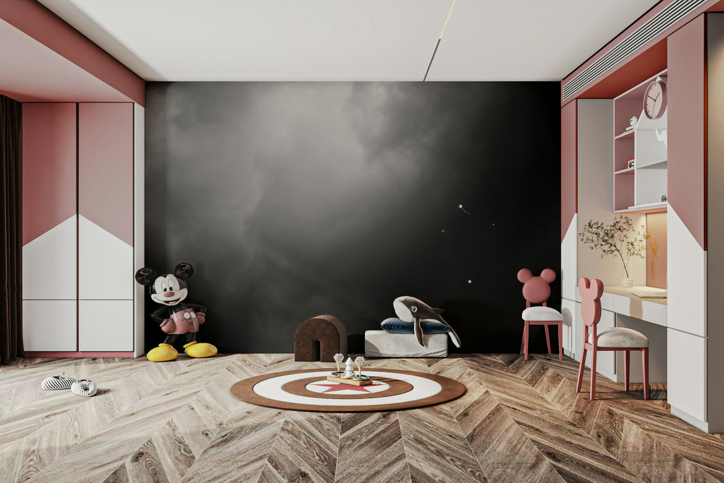 A serene colorful balloon wall mural for your decor.

