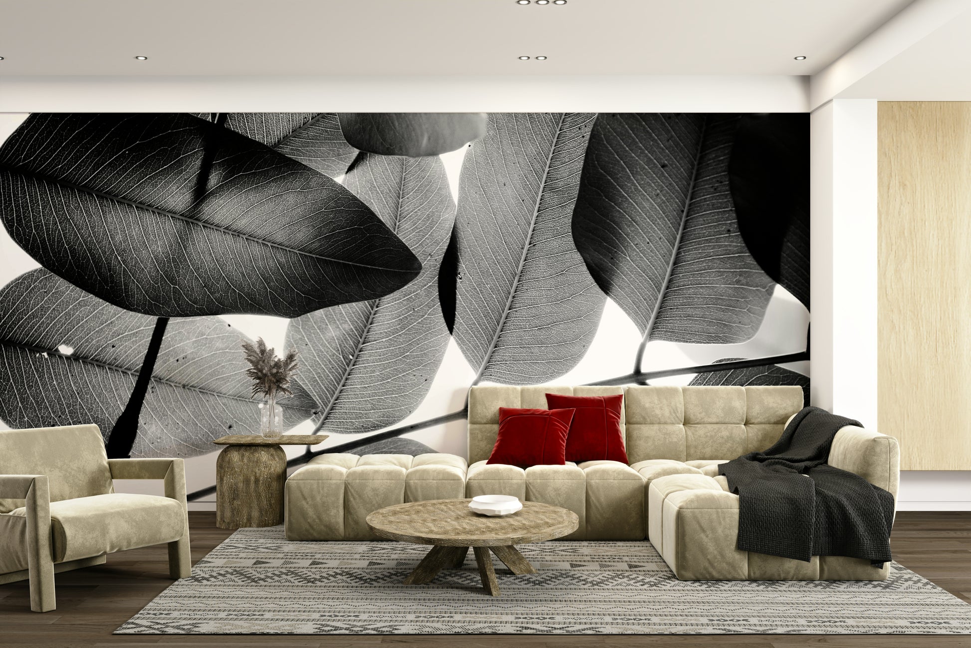 An artistic nature inspired mural for home decor.

