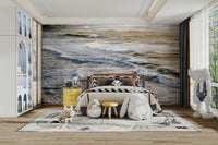 A beautiful panoramic sea wall mural for a living room.

