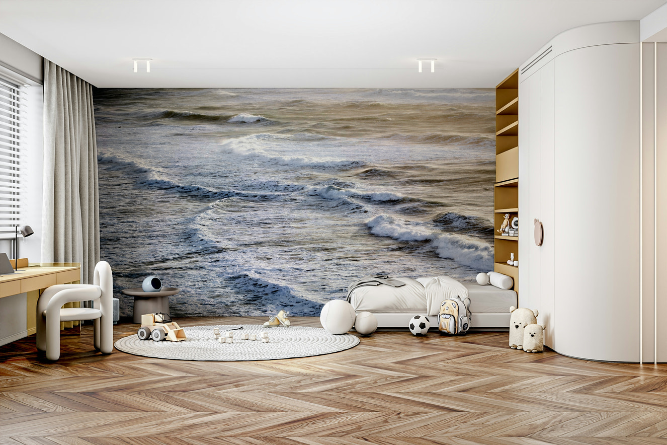 A beautiful vast ocean wallpaper mural for a modern home.

