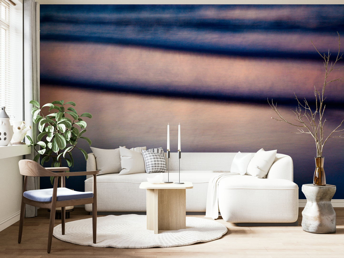 An artistic nature inspired mural for home decor.

