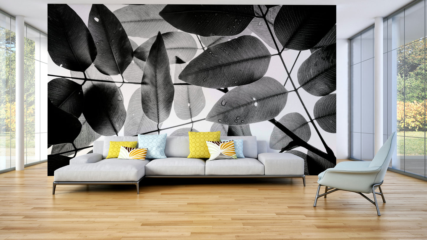 A serene botanical art wall mural for your decor.


