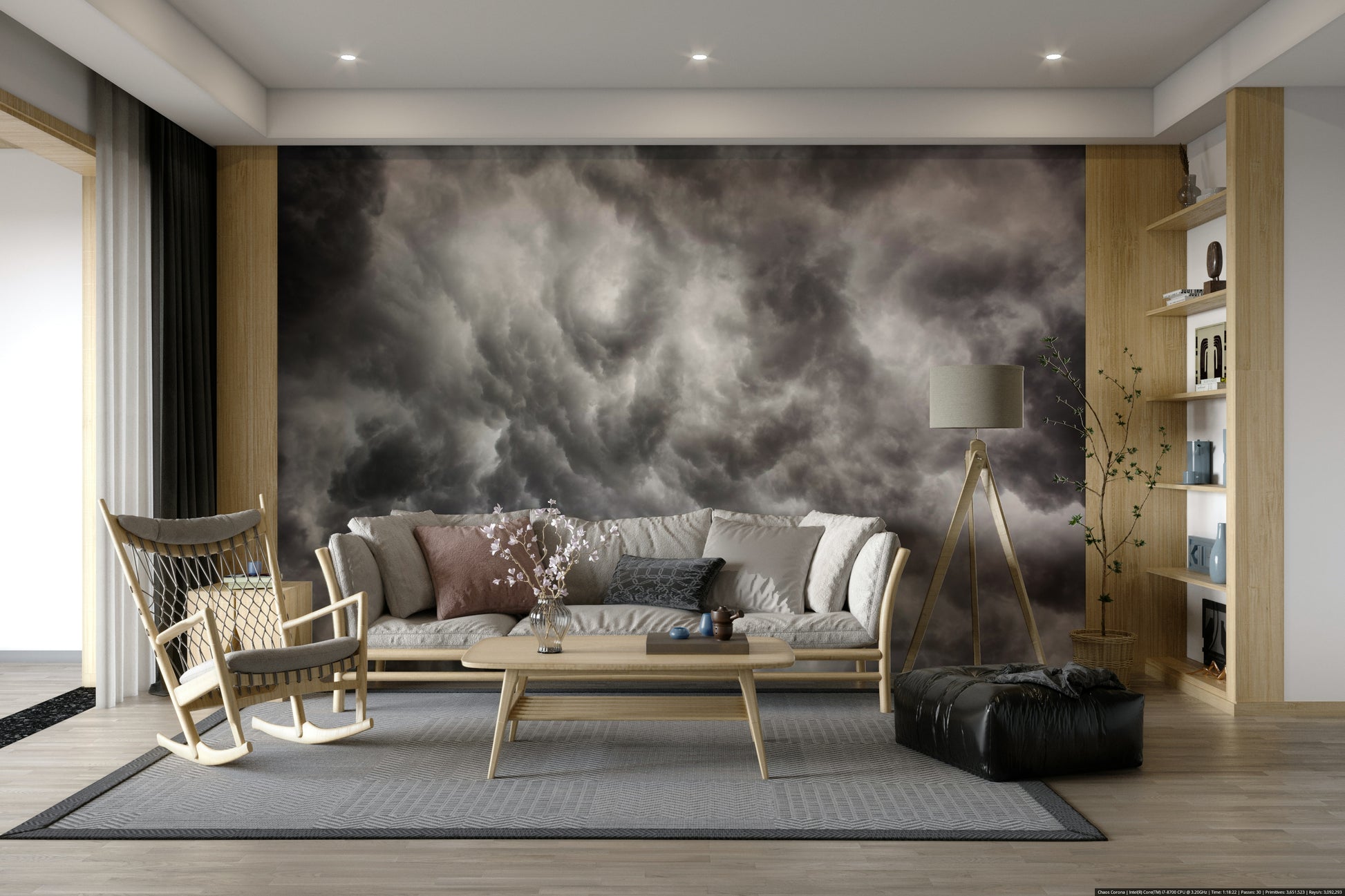A classic cloud design wallpaper for walls.

