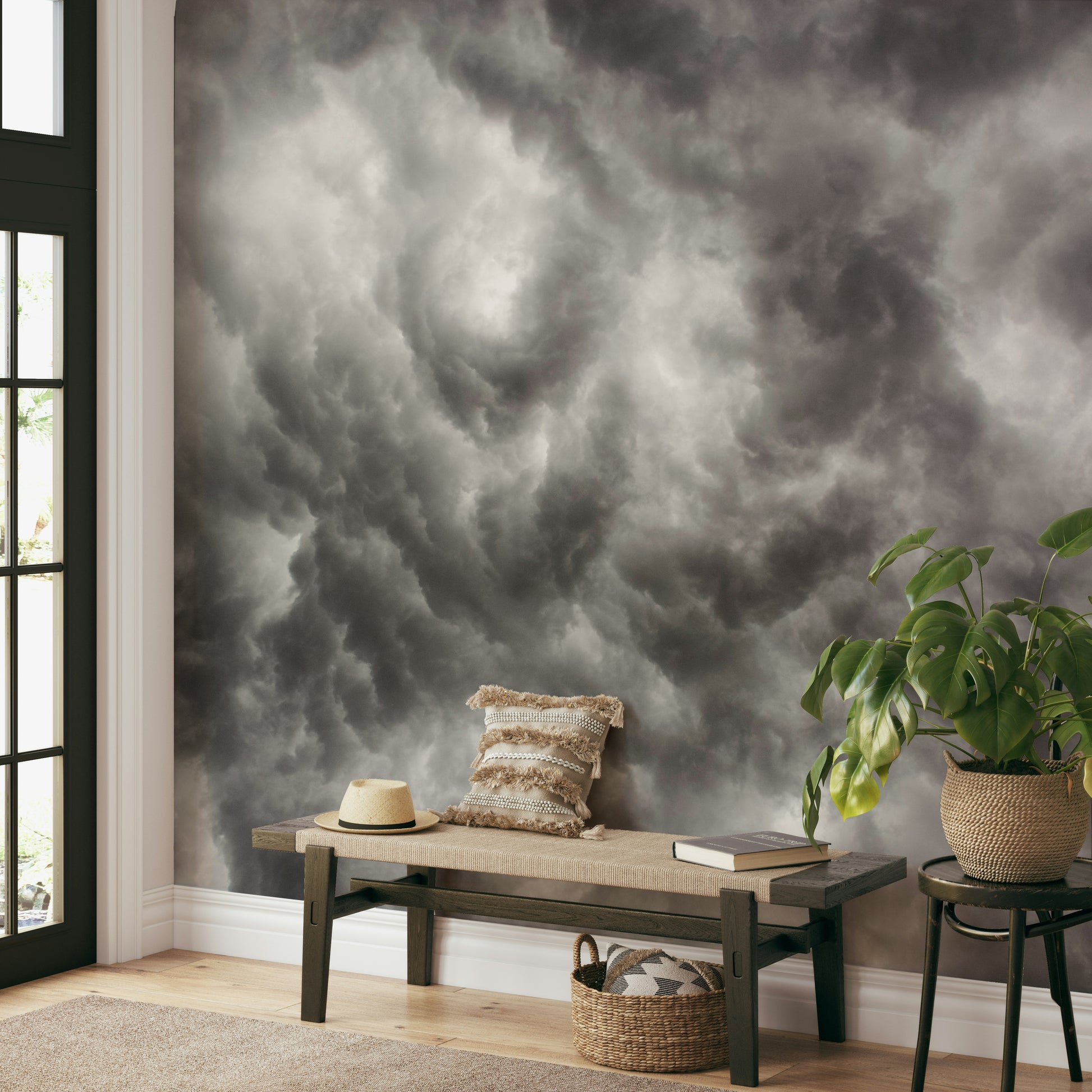 A contemplative stormy scene wallpaper mural for a feature wall.

