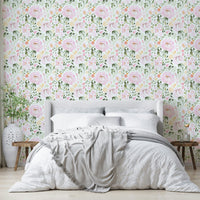 A beautiful watercolor rose wallpaper mural for a modern home.

