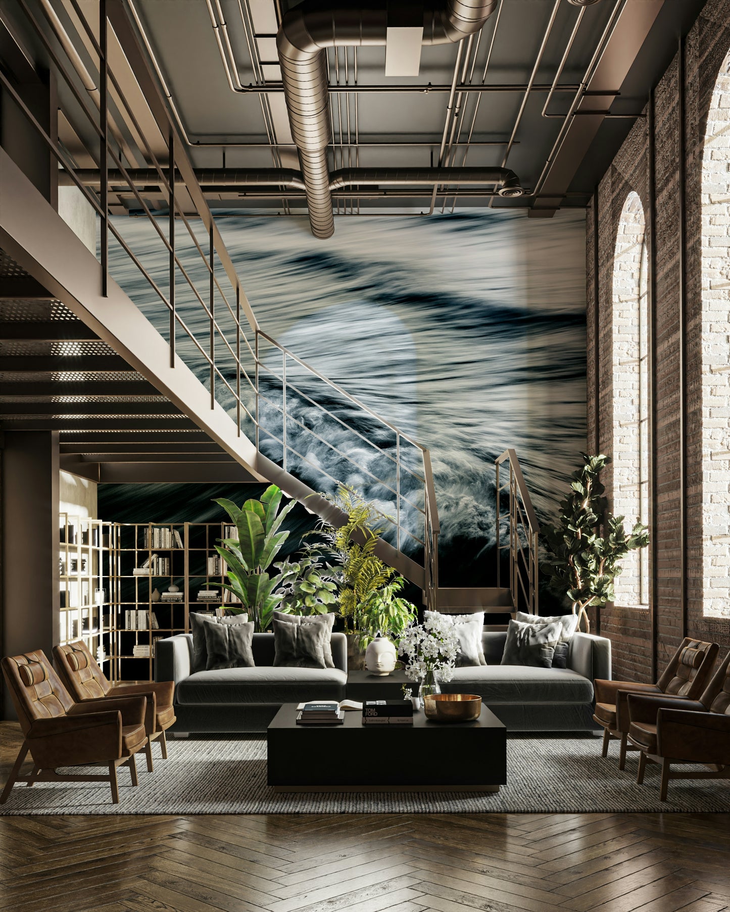 A classic wave design wallpaper for walls.

