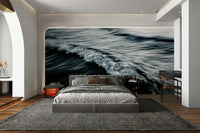 A graceful subtle pattern wall mural in cool, natural tones.

