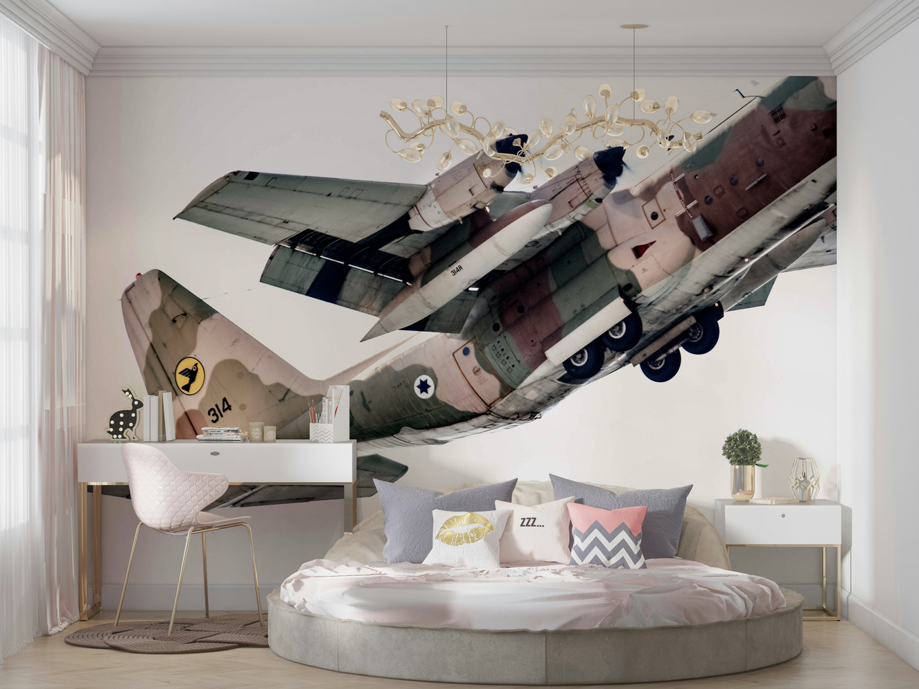 A beautiful bold abstract wallpaper mural for a modern home.

