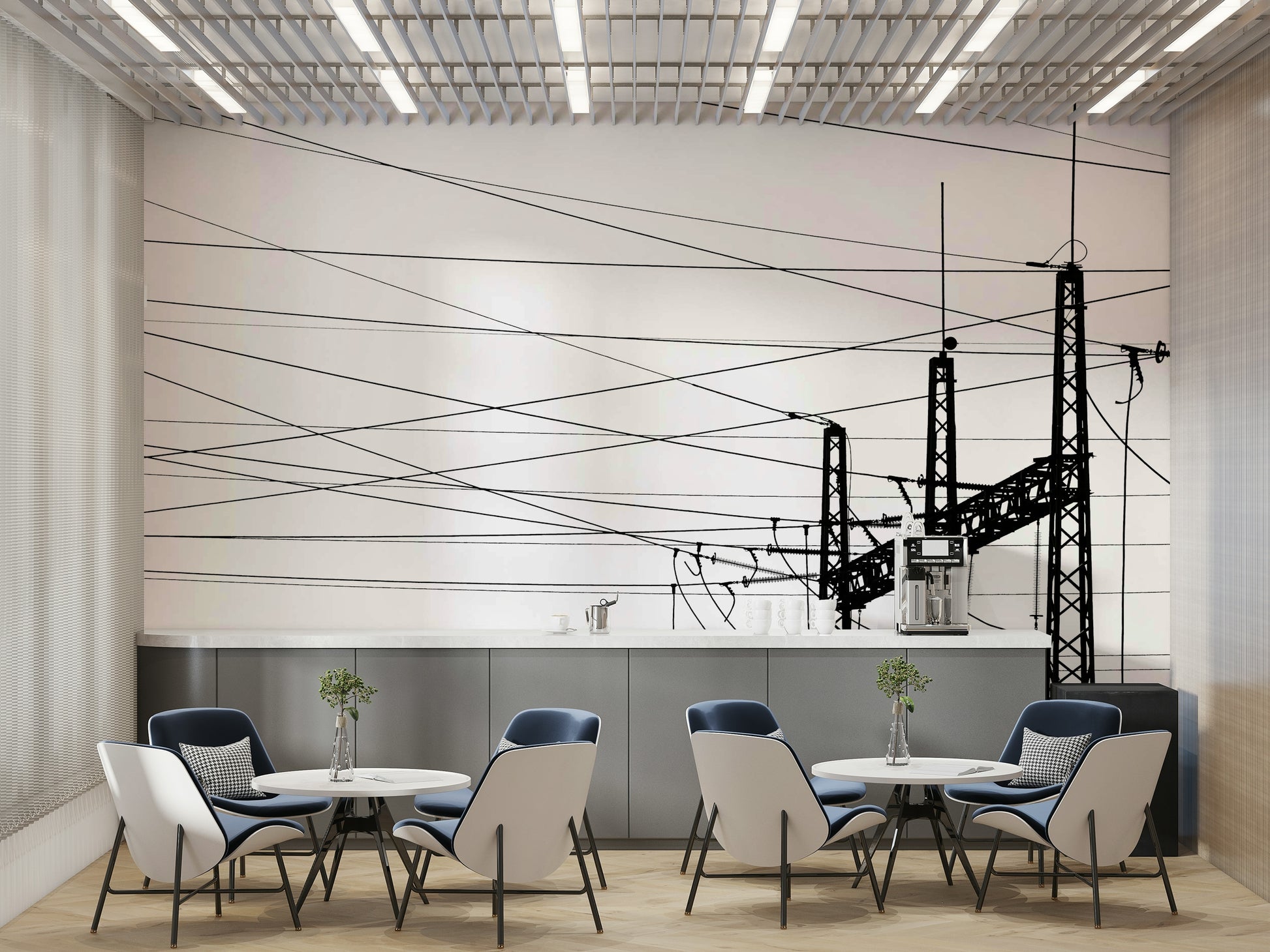 A serene electricity plant wall mural for your decor.

