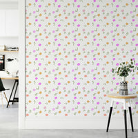 A graceful subtle bloom wall mural in soft, tranquil tones.

