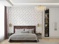 A calming flower petal wallpaper mural that defines a space.

