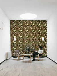 A graceful subtle bloom wall mural in soft, elegant tones.

