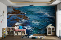 A contemplative beach landscape wallpaper mural for a feature wall.


