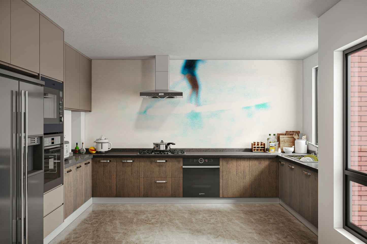 A serene coastal landscape wall mural for your decor.

