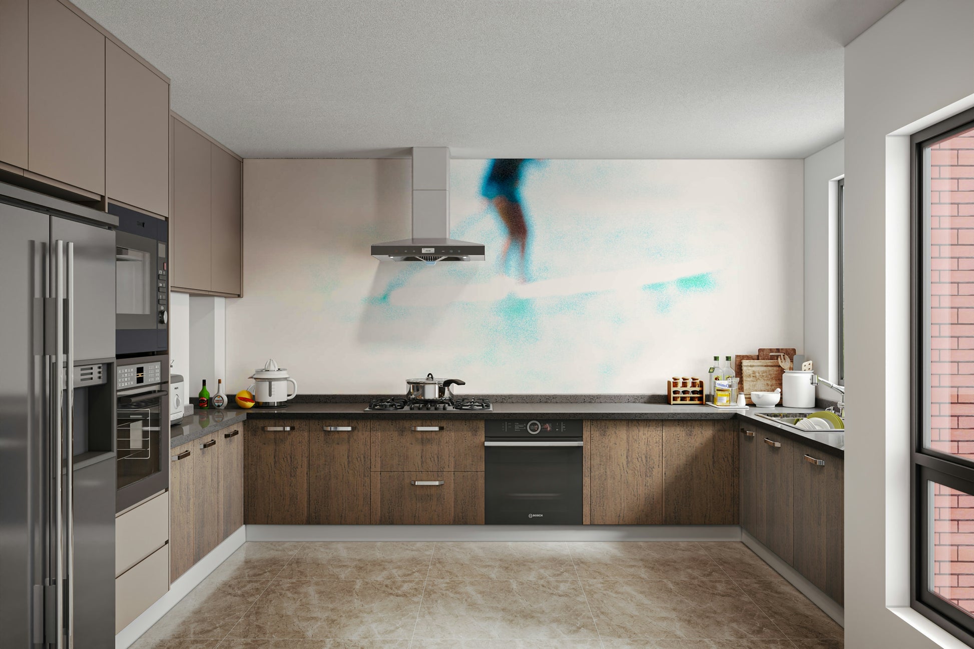 A serene coastal landscape wall mural for your decor.

