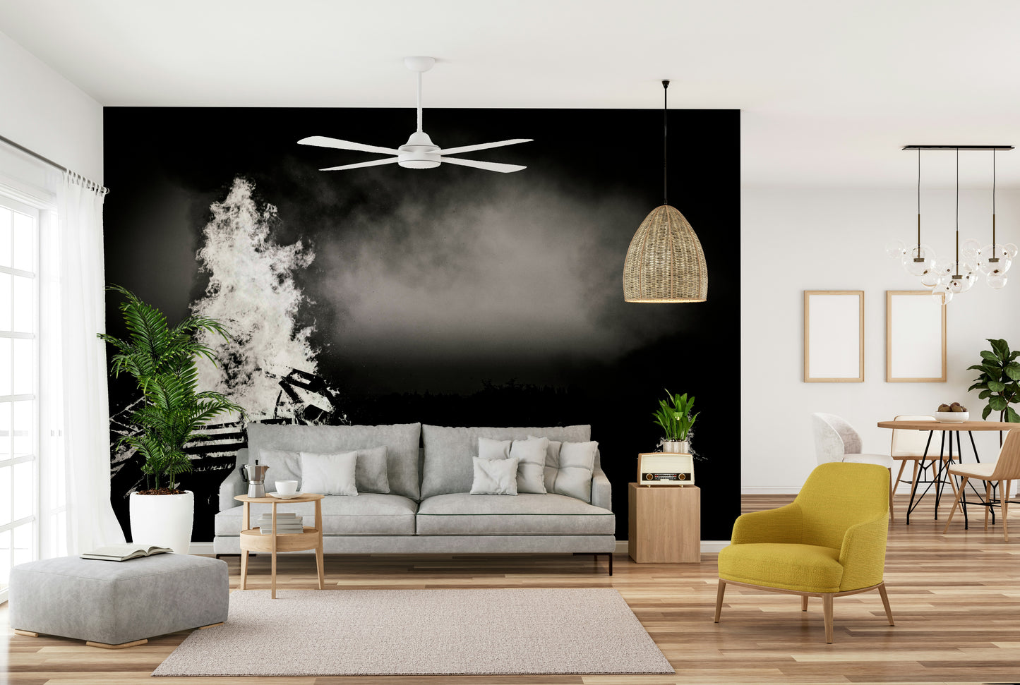 A contemplative Lag BaOmer wallpaper mural for a feature wall.

