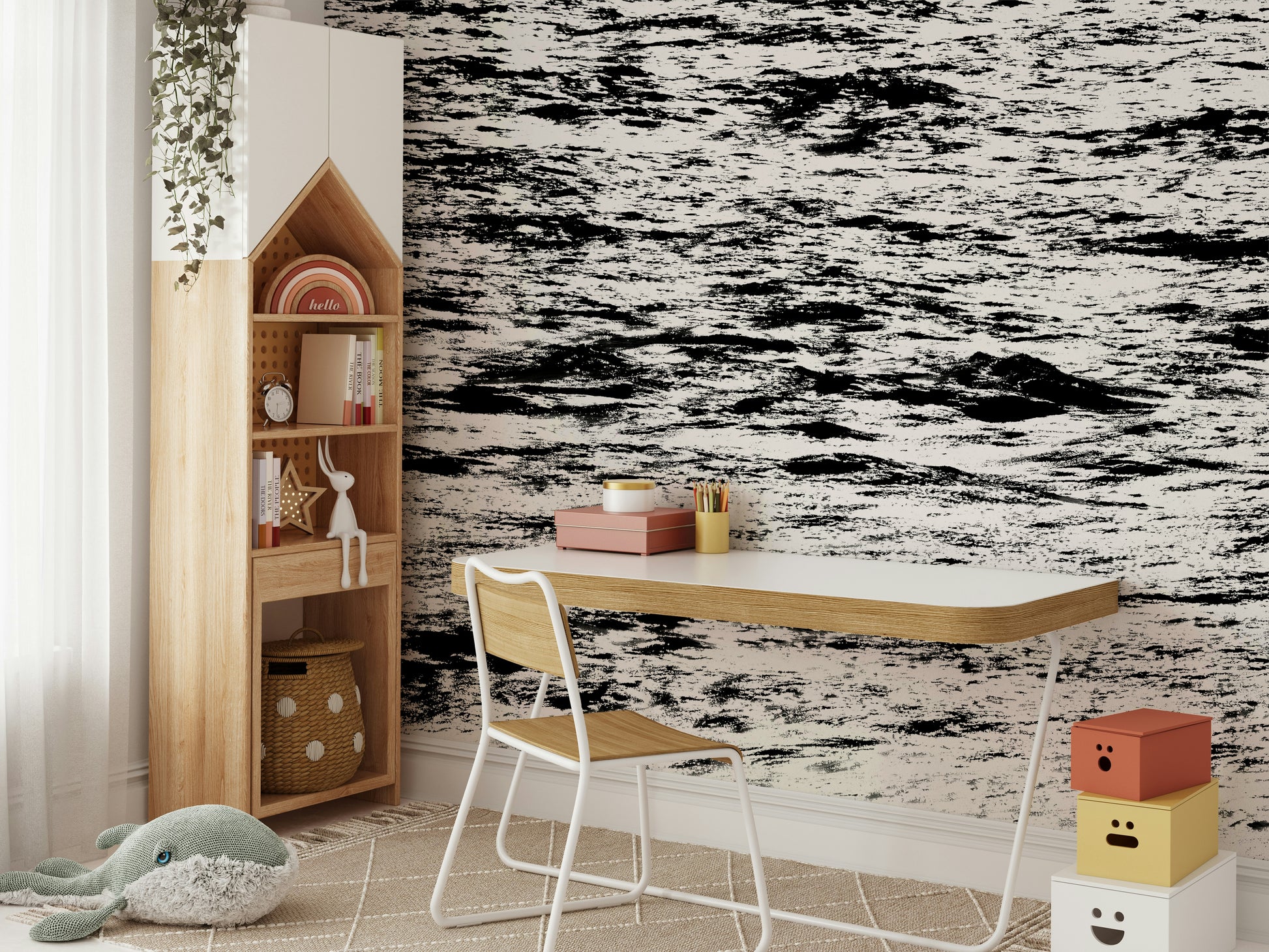 A classic surf design wallpaper for walls with a coastal theme.

