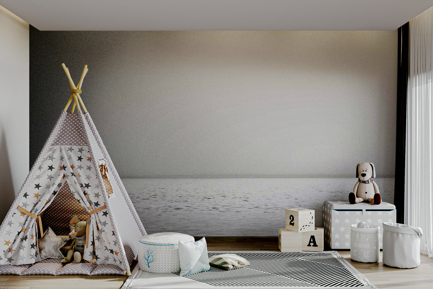 A classic sunset scene wallpaper for walls.

