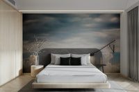 A tranquil orange and red wall mural for your decor.

