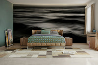 A graceful subtle pattern wall mural in cool, natural tones.

