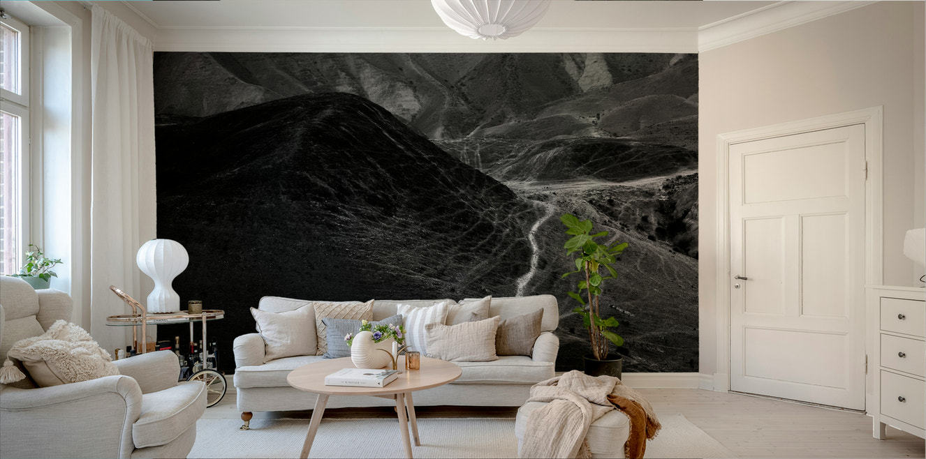 A beautiful desert mountain wallpaper mural for a modern home.

