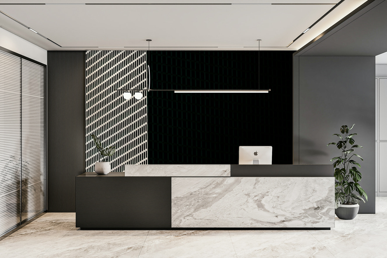 A beautiful modern office wallpaper mural for a professional space.

