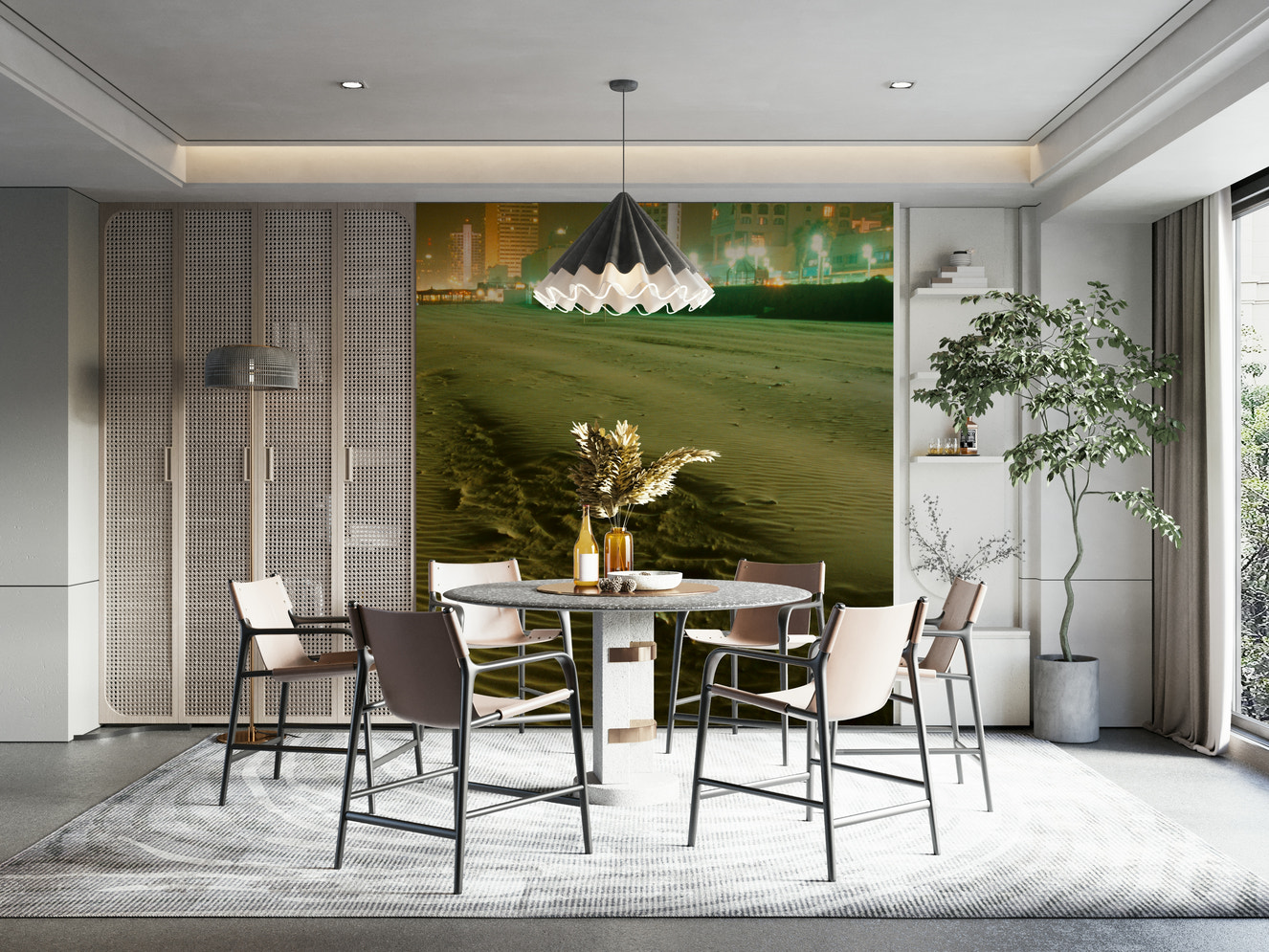 A beautiful calm seascape wallpaper mural after a storm.

