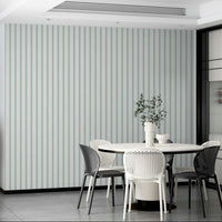 A peaceful striped pattern mural on decorative wallpaper.


