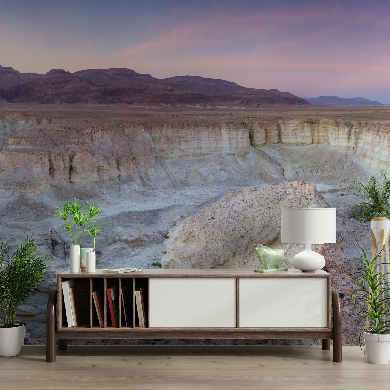 A beautiful desert valley wallpaper mural for a modern home.

