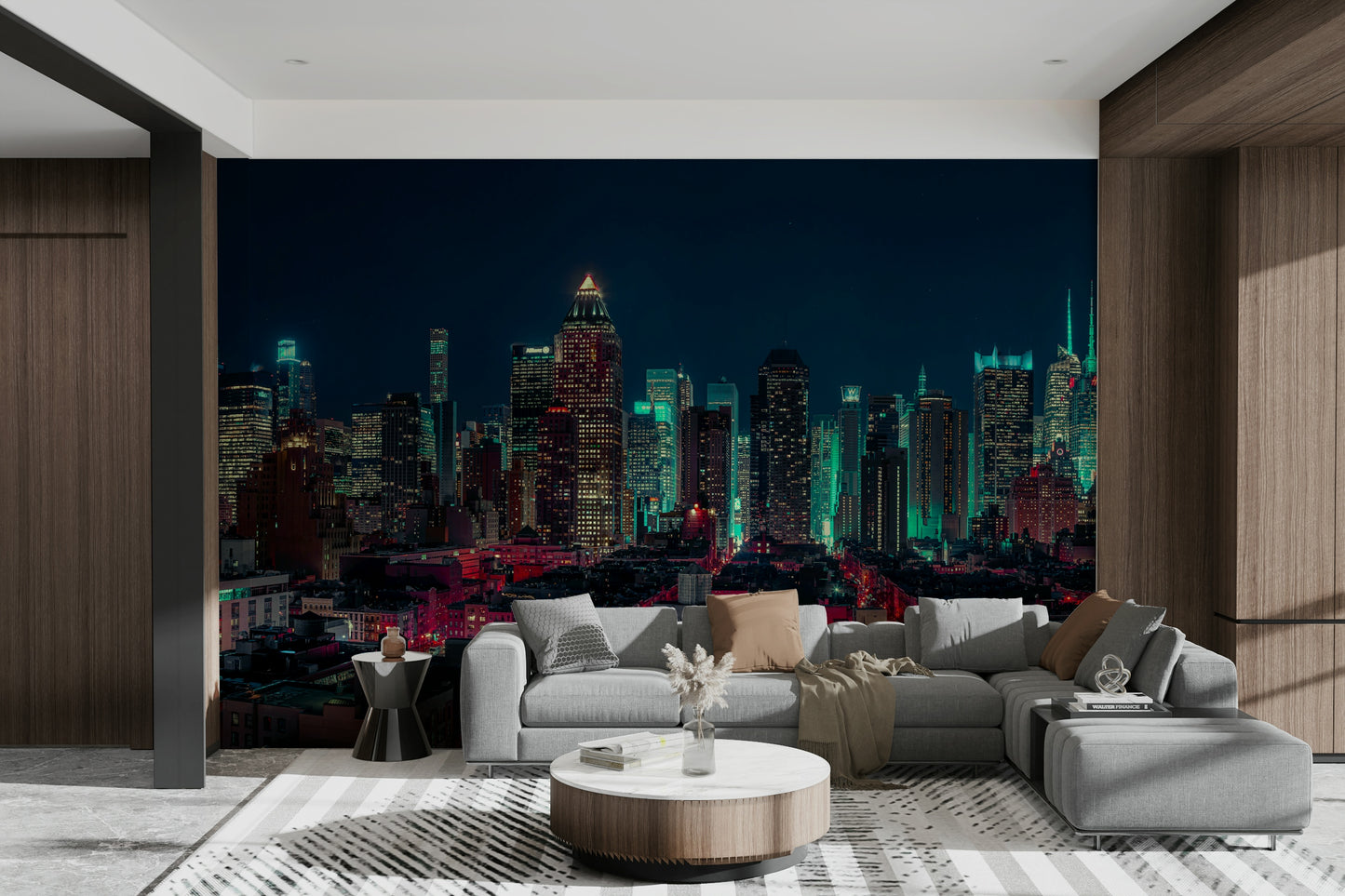 Neon City Nights Wall Mural