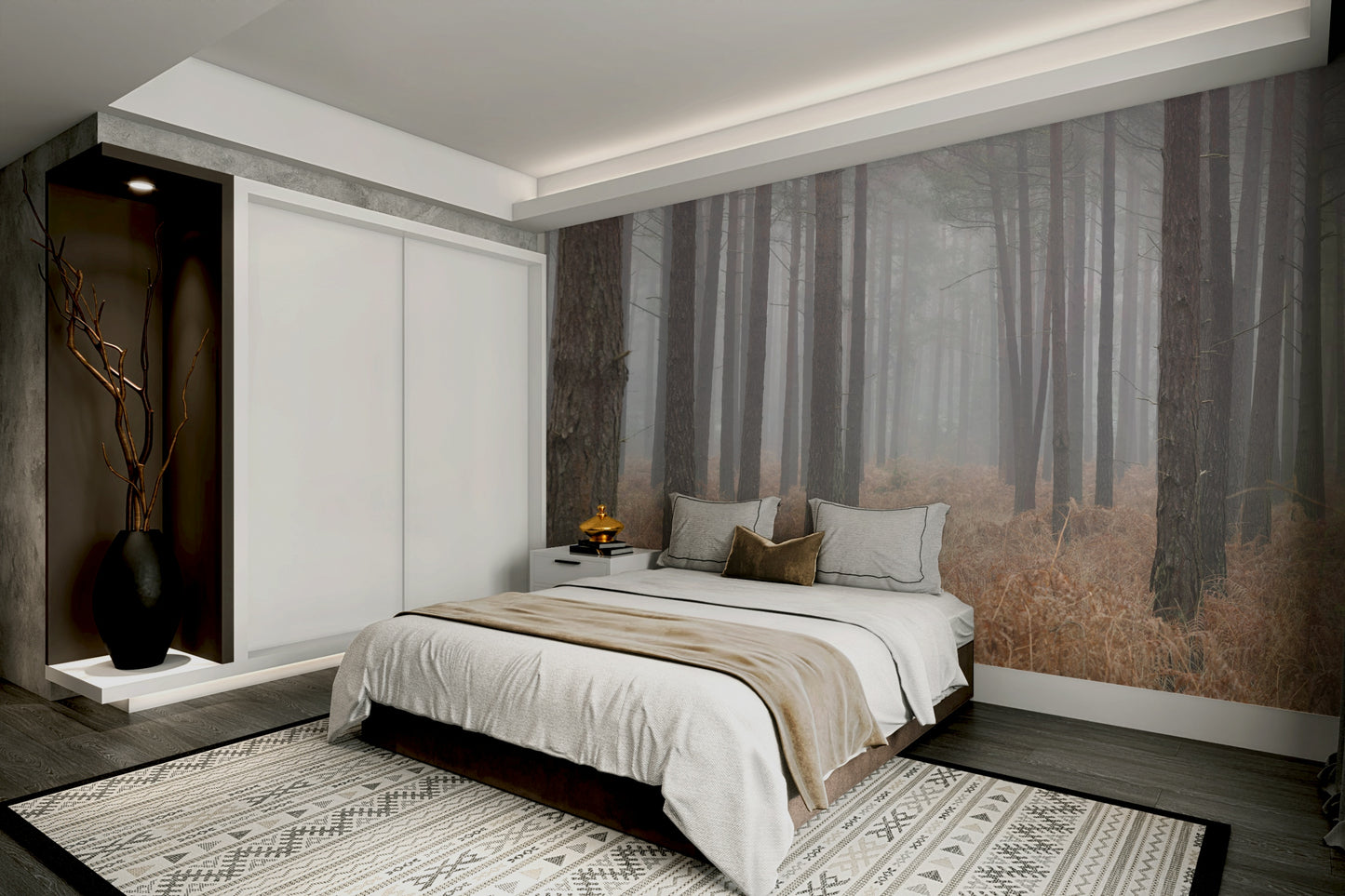 Misty Woodland Escape Wall Mural
