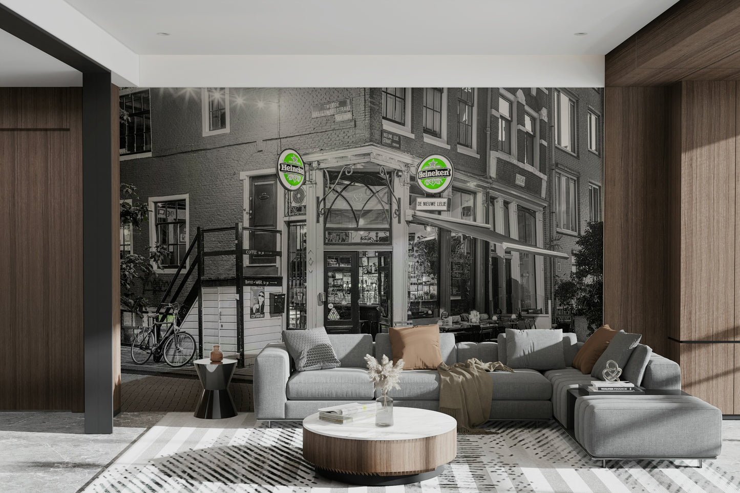 A classic Dutch cafe wallpaper for walls.

