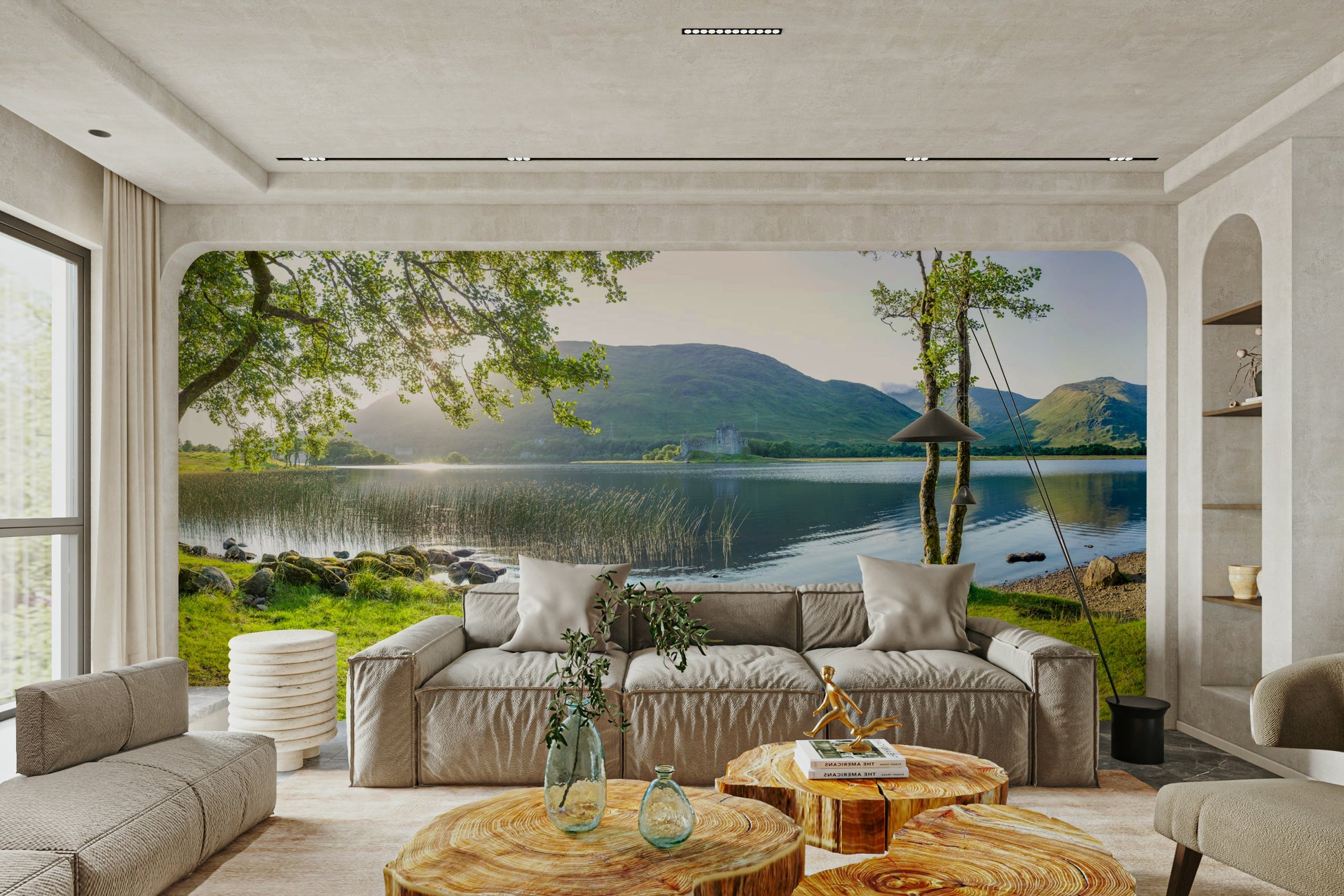 A beautiful panoramic wall mural for a living room.

