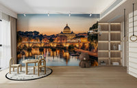 An artistic travel theme mural for home decor.

