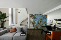 A beautiful sunny palm tree wallpaper mural for a modern home.

