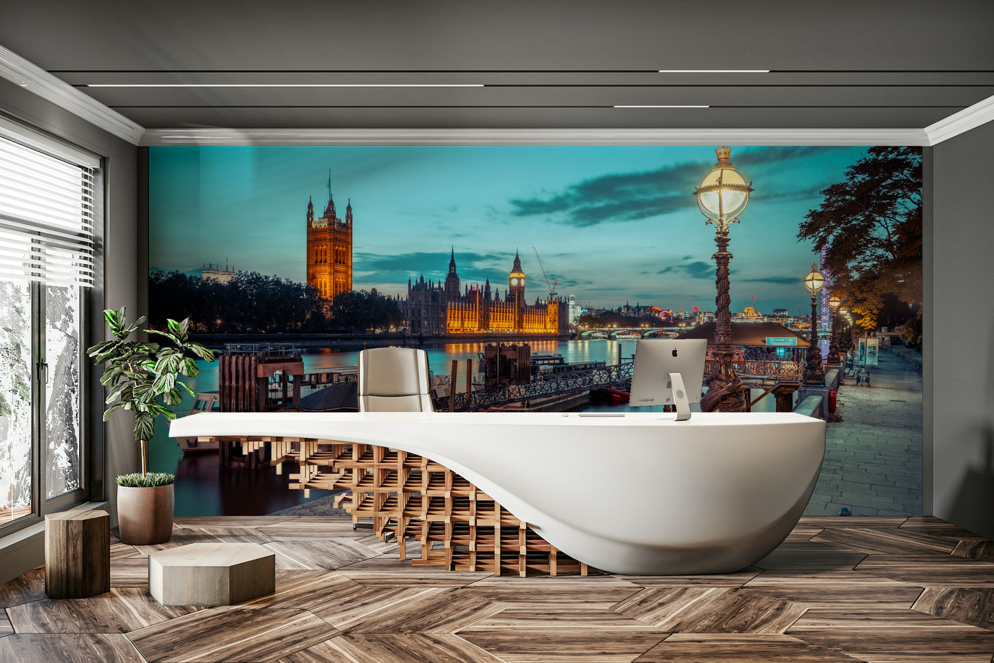 Twilight Thames Embrace Wall Mural